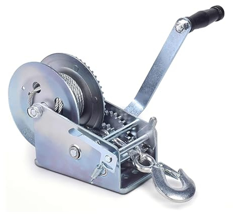 Cabrestante de remolque marino resistente de 1650 kg, 3600 libras, 8 m, cable de acero 8:1, relación de engranaje, compacto, 270 kg, capacidad de 270 kg, ideal para navegación y remolque.
