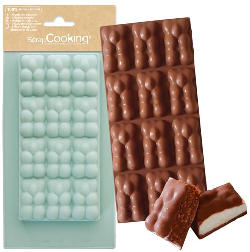 ScrapCooking - Moule Silicone Tablette de Chocolat « Oursons » - Pour Réaliser des Tablettes de Chocolat Fourrées Maison - Ustensile Souple - Pâtisserie - 6719, Turquoise