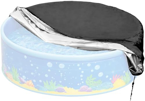 boxoon Runde Whirlpool-Abdeckung, 160 x 30 cm, 210D Oxford-Stoff, Silberbeschichtung, wasserabweisend
