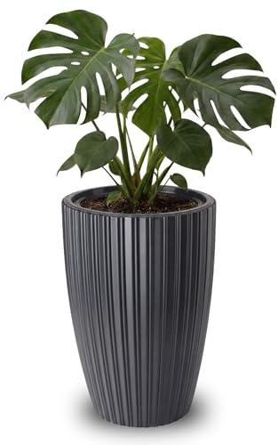matches21 HOME & HOBBY Großer Blumentopf ZENTO schwarz für innen, außen - 29 x 48 cm Pflanztopf rund wetterfest