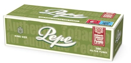 Joh. Wilh. von Eicken GmbH Pepe King Size 1.000 Stück Zigarettenhülsen, Grün, Cellulose Acetate, Klappe