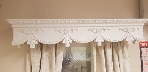 Click CURTAIN BOX VALANCE PELMET WINDOW CORNICE SWAG CROWN CANOPY COVER VICTORIAN 6 feet 72 inches 183cm x 18.5cm x 18.5 cm EASY FIT
