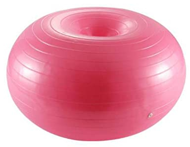 ETbotu Yoga - Fitness - Donut Yoga Ball verdicken explosionsgeschützte aufblasbare Balance Fitness Balance Ball mit Inflator Pink