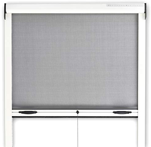 Zanzariere a Rullo per Porta Finestre Kit Fai Da Te Zanzariera Avvolgibile In Alluminio 120x170 Bianco e Varie Misure (120x170, Bianco)