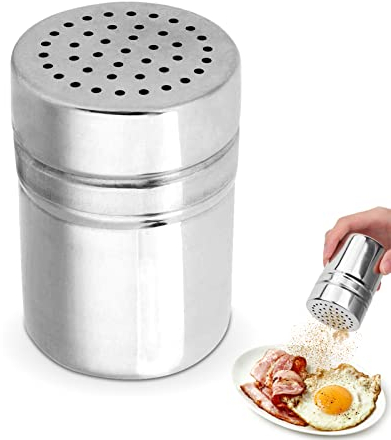 Gewürzstreuer Edelstahl, Salzstreuer Klein Mit Deckel, Grobstreuer, Gewürzdose Aus Edelstahl, Gewürzstreuer Mit Frischhaltedeckel, Salz, Puderzucker Gewürzaufbewahrung Gewürzküche 7,5X5,1X5,1 Cm