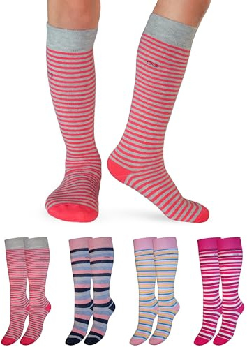 OCERA Kinder Thermo Kniestrümpfe, 4 Paar Winterstrümpfe für Mädchen und Jungen, mit Innenfrottee und Atmungsaktiver Baumwolole, für Skifahren, Snowboarden und Wandern