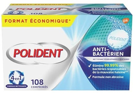 POLIDENT - Comprimés Anti-Bactérien 108 - le Lot De 3