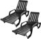 CREVICOSTA QUALITY MARK MARCAS DE CALIDAD - MALIBU - Set di 2 sedie a sdraio in resina per giardino e piscina (antracite)