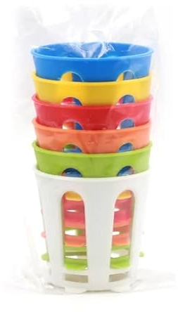 Saraoriginalshop Set da 6 Portabicchieri in Plastica Segnaposto per Bicchieri Monouso Multicolor Supporto Antivento Sottobicchieri Segnabicchieri Reggibicchieri MADE IN ITALY