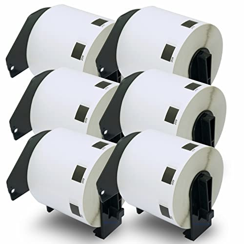 BETCKEY - 6 Rollen DK-11209 Kleine Adressetiketten Kompatibel mit Brother, 62mm x 29mm, 4800 Etiketten, Ablösbar für Brother QL Etikettendrucker