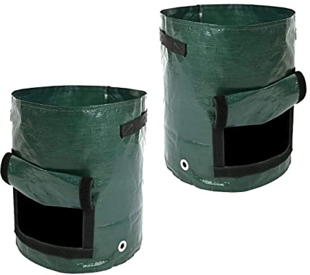 ACCURATE 2 pk Potato Grow Bag, Potato & Vegetable Grow Bags Breathable Garden Growing Bag, Poly Woven Fabric Pots with Carry Handles and Handy Harvest Flap for Vegetables & Fruits (10 GALLON)