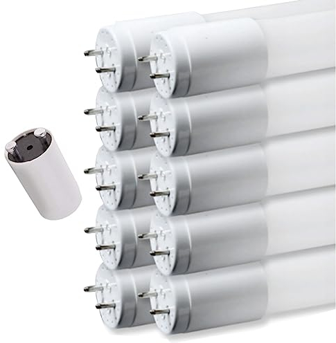 pureled 10er Pack LED Röhre 120cm - GLAS T8 G13 - kaltweiß (6000K) - 18W (ersetzt 36W) - 1800 Lumen - inklusive Starter - Leuchtstoffröhre Neonröhre Röhrenlampe LED-Tube