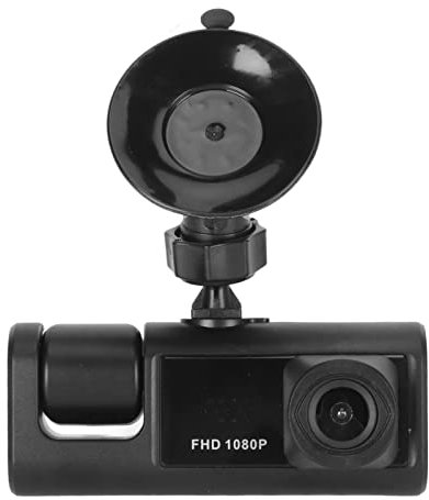 Caméra de Tableau de Bord de Voiture à 3 Objectifs, Caméra de Tableau de Bord Avant et Arrière à L'intérieur de 3 Canaux, écran LCD 2 Pouces et Enregistreur de Conduite de