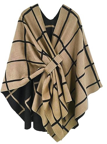 NLAND Poncho Mantella Invernale Donna Elegante Scialle in Maglia | Cape Poncho e Mantelle Donna per Autunno e Inverno,Scialle Versatile in Maglia,Morbido e Isolante