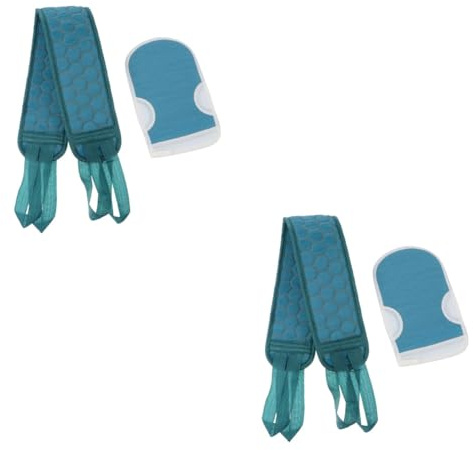 minkissy 4 Stück badetuch handschuhe Rückenziehendes Handtuch Spa-Badetuch für die Rückenwäscher Bürste Schrubber-Handschuhe doppelseitig Ziehen Sie den Schal zurück Fräulein Schwamm