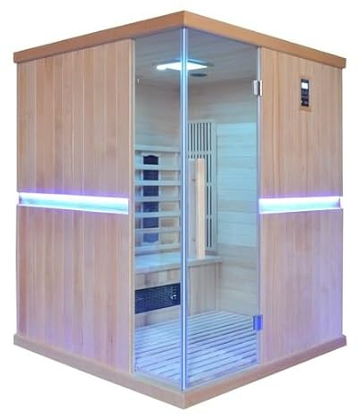 Bagno Italia Sauna 150x150 cm con 8 piastre infrarossi luci led e aromaterapia