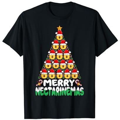 Fruit Nectarine Xmas Shirt Merry Nectarinemas Christmas Tree T-Shirt