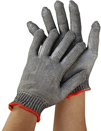 Gartenhandschuhe for Damen und Herren, gummibeschichtete Handschuhe, Edelstahl-Handschuhe, schnittfeste, stichfeste Schutzhandschuhe aus Netzstoff for Schneiden, Schneiden und Arbeiten