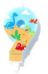 BESCH Birthday Candles Dinosaur Number 9 - Numerical Candle for Cakes, Decoration Anniversary