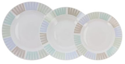 QUID CANADA - Vajilla Porcelana 18 Piezas- 6 Personas
