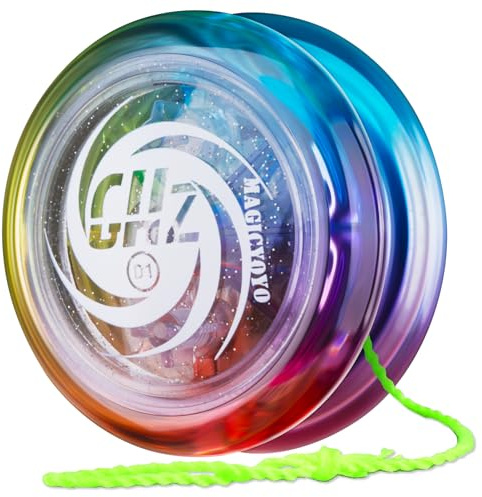 MAGICYOYO JoJo für Kinder, Responsive YoYo für Anfänger | 2A Looping Yoyo D1 GHZ, Crystal Tricolour Gradient, Tricks Jo Jo mit 6 YoYo Schnur