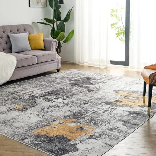 AAFUOO Tappeto astratto lavabile grandi tappeti per soggiorno moderno tappeto a pelo corto tappeto anticato camera da letto ufficio sala da pranzo 150 * 240 cm (59×95 pollici)