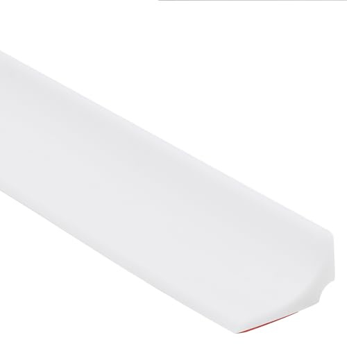 BORISCA Seuil de Douche, 3m Barrière d'eau pour évier Blanc Barriere de Douche Silicone Barrière de Douche Pliable Barrière de Douche Bande d'étanchéIté Autocollante(Blanc)