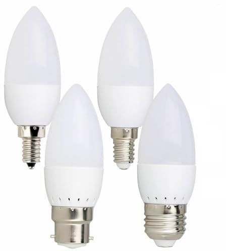Fengyan Bulbi Domestici Confezione da 10 lampadine a LED a Globo, lampadine a Candela AC220V B22/E27/E14 3W 5730SMD, lampadario for la casa, Lampada a Fiamma(Cold White,E14 3W Candle)