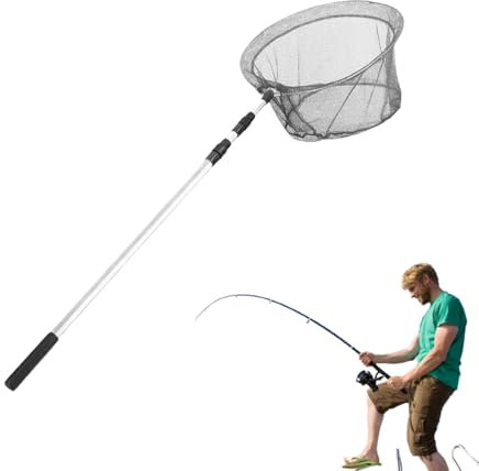 Landing Net - Tillescopic Handle Resistant Net, Robust Accessory | Aluminum Alloy Net, Versatile for Freshwater, Water with Use in Pond, River, Lake, Beach, Tanks