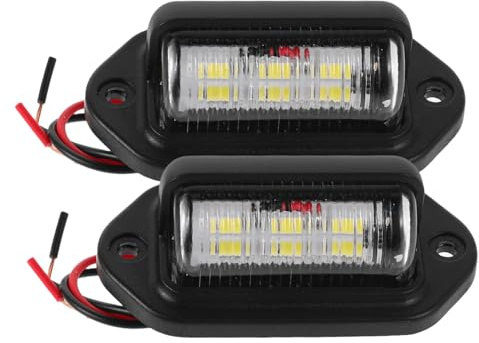 Vaguelly Luci Targa LED per Camion e Veicoli, 2 Pezzi Chip 2835, Materiale Abs Resistente, Illuminazione Laterale Facile da Installare per Targhe