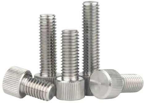 UZAMIRLEX Schrauben Bolzen, Rändelschrauben aus Edelstahl 304, M2-M8, mehrere Mengen, 1/2/5 Stück(12mm,M2 (5Pcs))