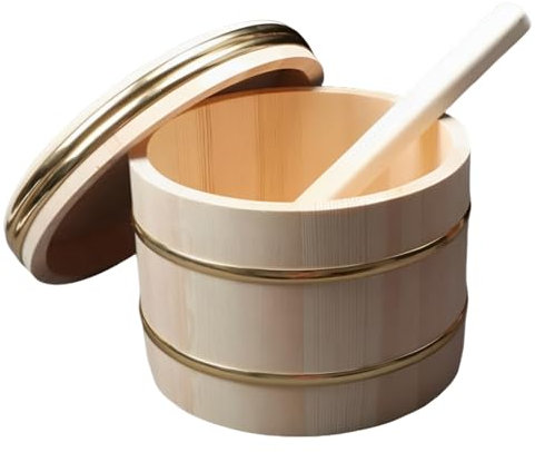 Cuenco de arroz japonés de Madera for Sushi, Bandeja for Mezclar arroz y vaporera, Ideal for el hogar y el Restaurante.(31cm)