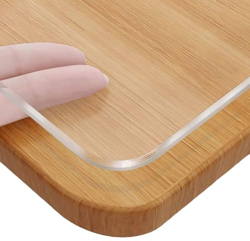 Copritavolo in PVC trasparente, 120 x 180 cm, spessore 1,5 mm, facile da pulire, tovaglia rettangolare per tavoli in legno, pellicola protettiva trasparente