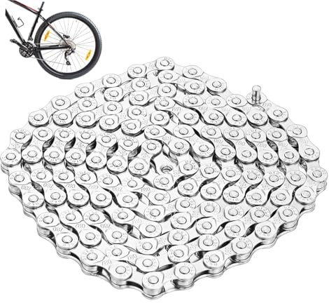 TOYANDONA Fahrradkette 6/7/8-fach, 116 Glieder, Silber, Metall