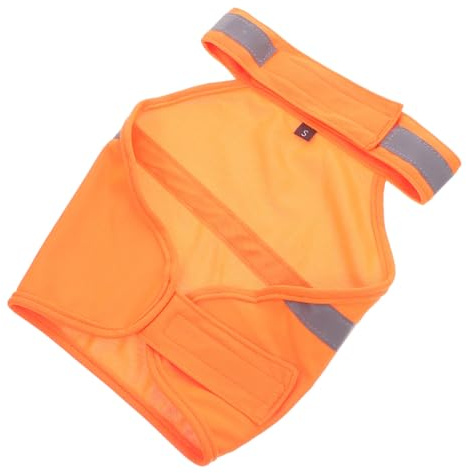 BESPORTBLE Reflektierende Hunde Sicherheitsweste Verstellbar Atmungsaktiv Leicht Langlebig für Spaziergänge Joggen Wandern Fluoreszierend Orange S