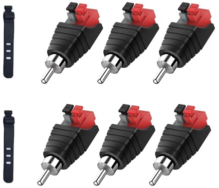 6 connettori di alta qualità da 2,1 x 5,5 mm, 12 V, maschio e femmina, connettore di alimentazione a barilotto CC, adattatore a vite per telecamere di sicurezza CCTV, strisce luminose a LED o altri