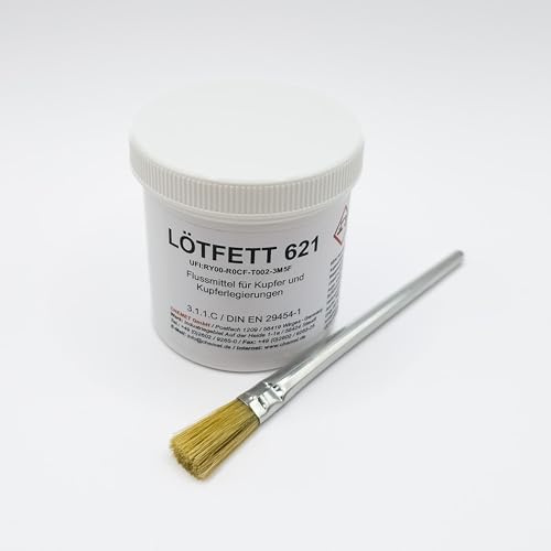 Lödfett, mjukt lödningsflöde för ytor av koppar, kopparlegeringar och zink (100 g inklusive gratis pensel)