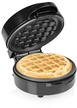 Tristar Mini-Waffeleisen, Runde Waffel, 550 W, Antihaftbeschichtung, Kompakte Größe, Einfache Reinigung, WF-2109, Einzeln