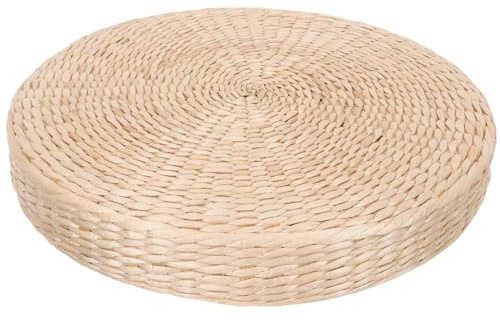 TIKODIDA Cojín Hecho de Junco de Estilo Japonés Redondo de Meditación Superficie Suave y Acabado Fino Adecuado para Sala de Yoga o Hogar