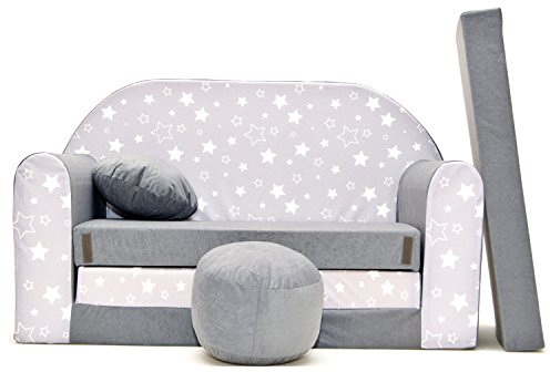 millybo Kindersofa Kinder Couch mit Schlaffunktion ausklappbar 3in1 Kinder Sofa Spielsofa mit Bettfunktion Mädchen Jungen Sitzsack Minisofa Schlafsofa Kinderzimmer Schlafsessel (A39)