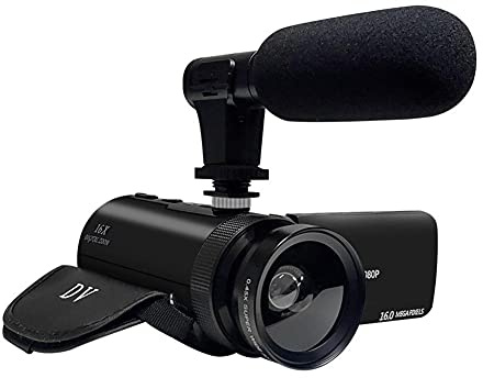 Caméra HD 1080P caméscope caméra vidéo numérique 1600 pixels caméra Vlogging Enregistreur avec Standard + Microphone + grand angle