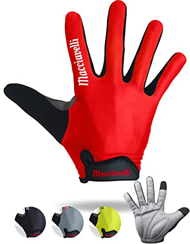 MACCIAVELLI Gants Velo VTT Moto Cyclisme (XL, Rouge)