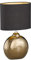 Fischer & Honsel Lampada da tavolo, foro, color bronzo anticato, paralume in tessuto, nero chintz, interno dorato, lunghezza: 23,00 cm, larghezza: 13,00 cm, altezza: 36,00 cm, con interruttore a cavo,
