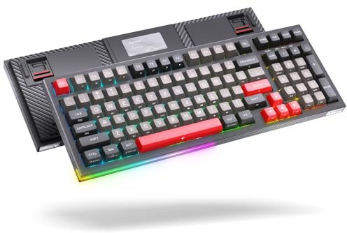KEMOVE K68 60% Gaming Tastatur Kabellos,2.4G /Bluetooth Wireless/USB Con filo Gaming Tastatur Mechanisch mit Hotswap Gateron Red Switch,QWERTY Layout PC RGB Keyboard -Schwarz