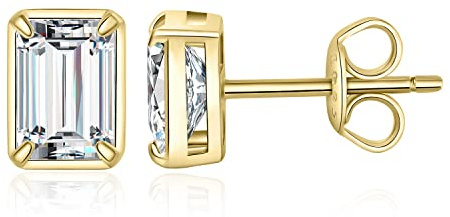 JewelryPalace Smaragdslipade 1ct Zirkonia Stiftörhängen Silver 925 Damer, Diamantsimulerade Brudsmycken, örhängen Silver Flickor Ädelstenar, Stiftörhängen Silver Med Sten Gåva Kvinnor Guldpläterade