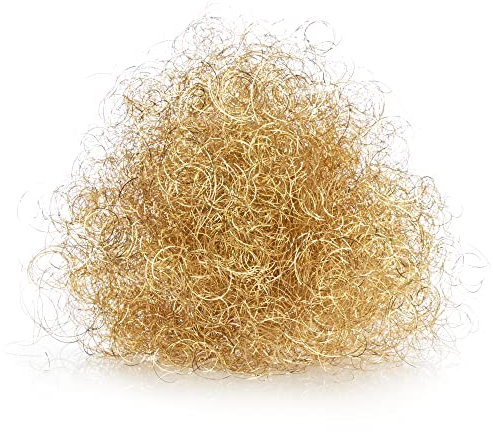 com-four® 40g Premium Engelshaar - feines metallisches Lametta für Adventskranz, Gesteck, Tannenbaum - weihnachtliche Tischdeko - Metall-Fäden für Bastelarbeiten (Metall - goldfarben)