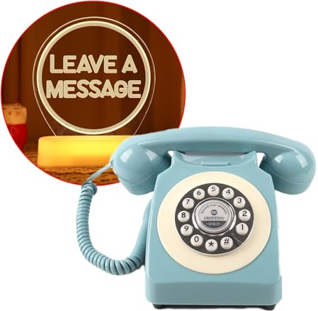 QUOXO Wedding Audio Guest Book Phone, Retro Classic Craft Guest Book for Confessional Wedding Anniversary Party (Blue)