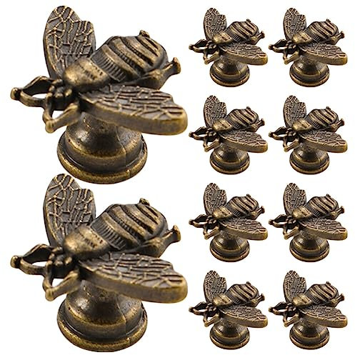 Angoily 10pcs Metal Vintage Dresser Drawer Knobs Bee Decorative Cabinet Handles for Closet Door Kitchen Cupboards
