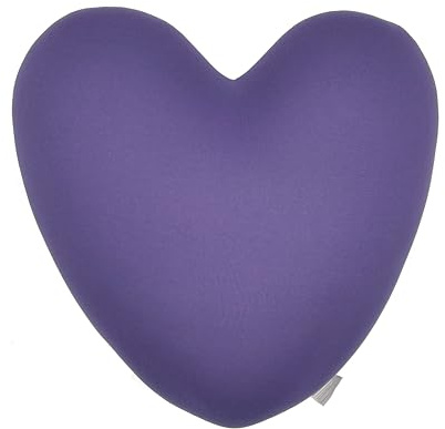 Mushy Pillows Heart Shaped Microbead Decorative Throw Pillow, Chair Cushion, Post Surgery Pillow with Super Soft Cover and Delightfully Squishy 14 x 13 (Purple)
