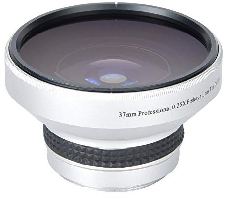 Lente súper ojo de pez de 37 mm 0.25X Lente adicional, aleación de aluminio Macro extraíble de 2 partes Disparo de primeros planos Efecto ojo de pez Lente de fotografía de cámara de vidrio óptico de v